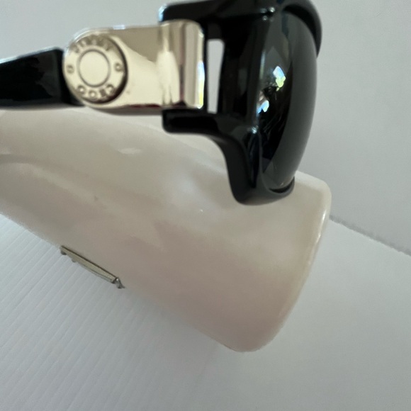 Rare Vintage Jimmy Choo Jet-Black Lisa/S Silver Hinge Sunglasses